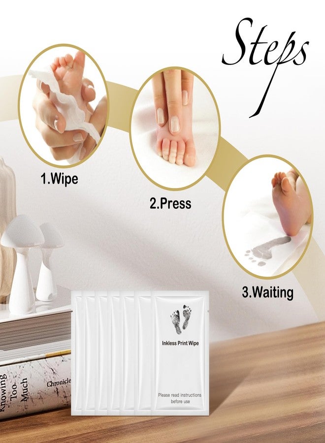 Sproutlets Premium Inkless Monthly Milestone Cards Kit - Elegant Baby Hand and Footprint Keepsake Set with 6 Luxurious A5 Sized Cards, 4 Inkless Towelette - Non Toxic and Safe (Black) - Image 3